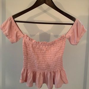 Pink off the shoulder top
